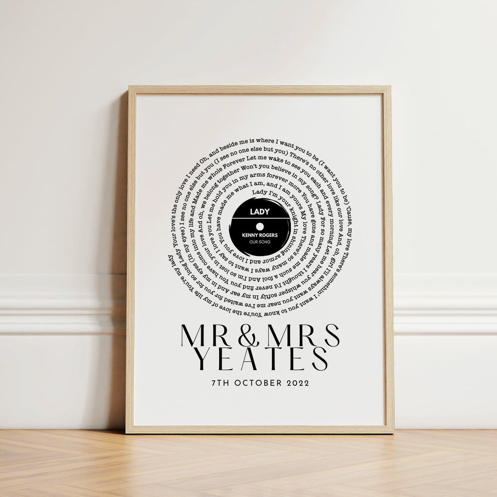 
                  
                    Song Lyric Print, Song Lyric Gift for Him and Her, Anniversary Gifts for Him Her, Vinyl Record Song Lyric Gift, Vinyl Record Print - Glam and Co 
                  
                