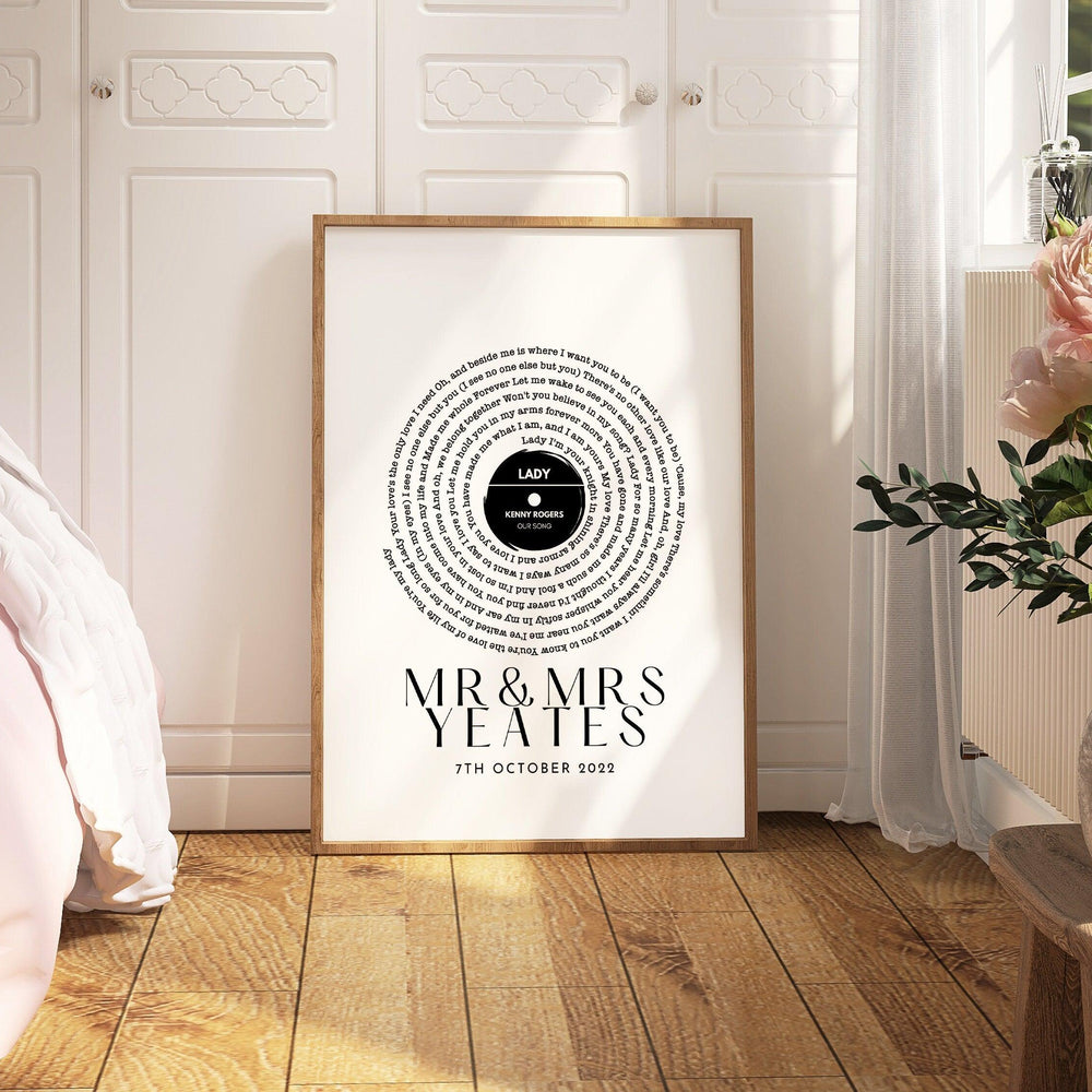 
                  
                    Song Lyric Print, Song Lyric Gift for Him and Her, Anniversary Gifts for Him Her, Vinyl Record Song Lyric Gift, Vinyl Record Print - Glam and Co 
                  
                