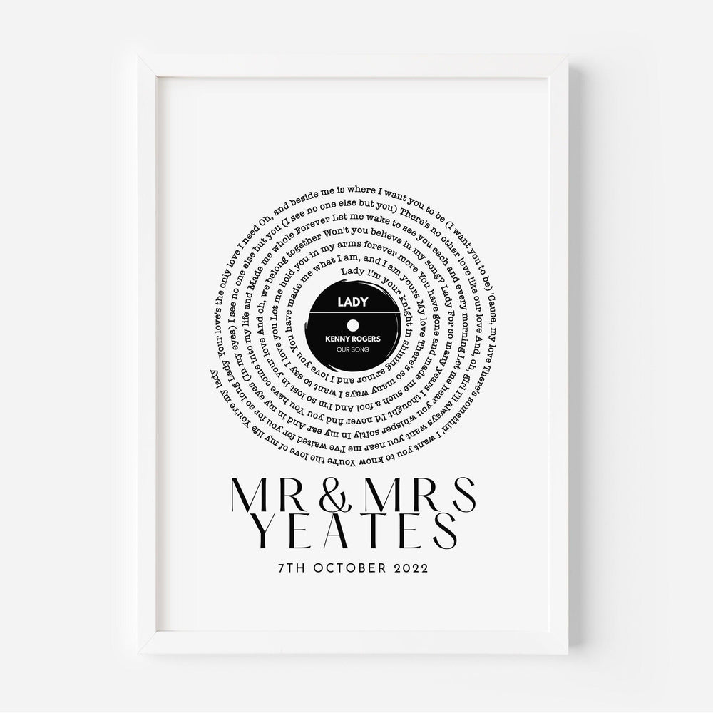 
                  
                    Song Lyric Print, Song Lyric Gift for Him and Her, Anniversary Gifts for Him Her, Vinyl Record Song Lyric Gift, Vinyl Record Print - Glam and Co 
                  
                