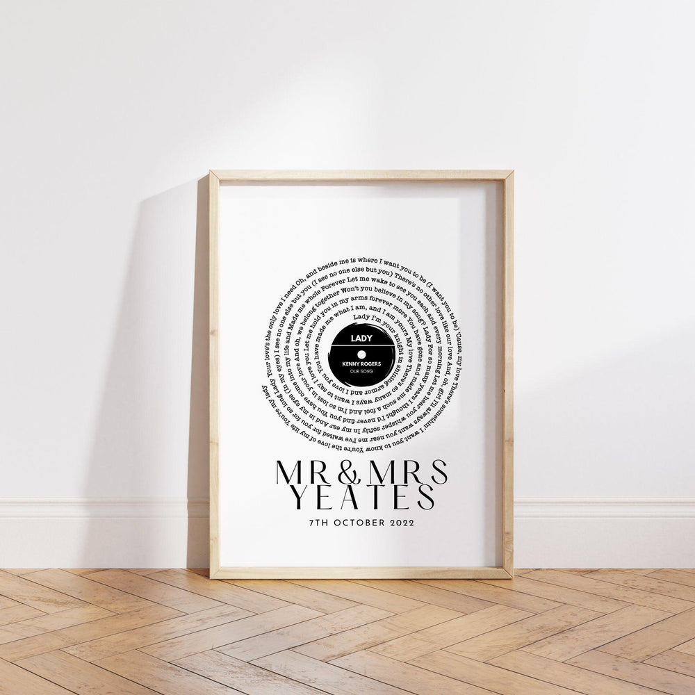 
                  
                    Song Lyric Print, Song Lyric Gift for Him and Her, Anniversary Gifts for Him Her, Vinyl Record Song Lyric Gift, Vinyl Record Print - Glam and Co 
                  
                
