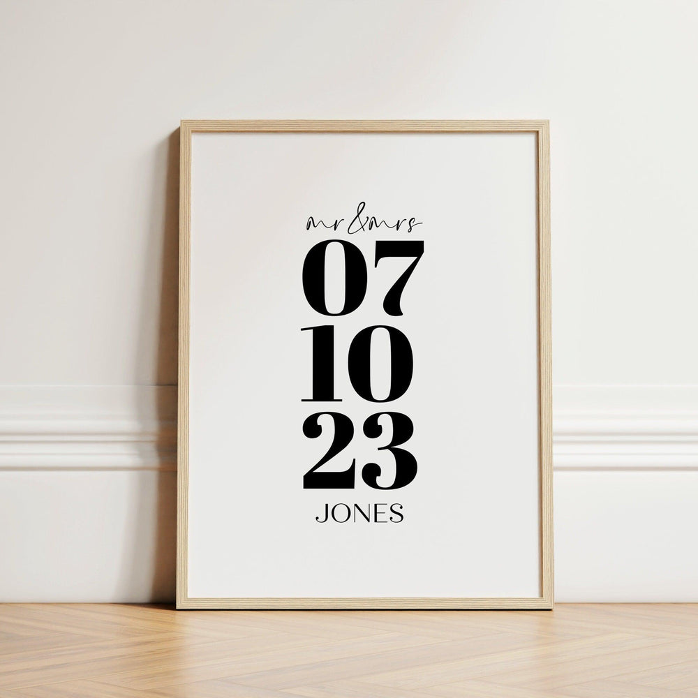 
                  
                    Personalised Wedding Gift, Wedding Gift for Him or Her, Wedding Engagement Gift, Paper Anniversary Gift, Christmas Gift for Wife Husband - Glam and Co 
                  
                