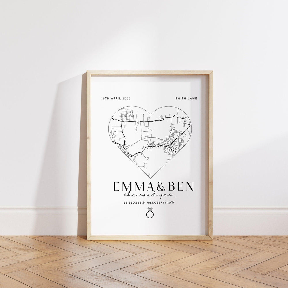 
                  
                    Engagement Gift, She Said Yes Print, Personalised Couples Engagement Gift, She Said Yes Gift Ideas, Engagement Gifts and Keepsake - Glam and Co 
                  
                