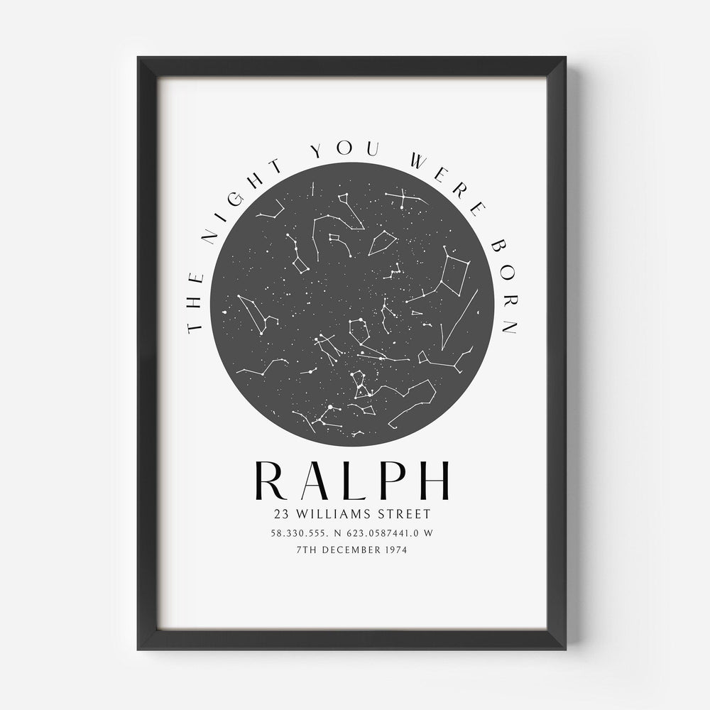 
                  
                    50th Birthday Gift, Star Map Print, The night you were born star map print, Star Map Gift for Birthday, Birthday Gifts for Him and Her, Map - Glam and Co 
                  
                