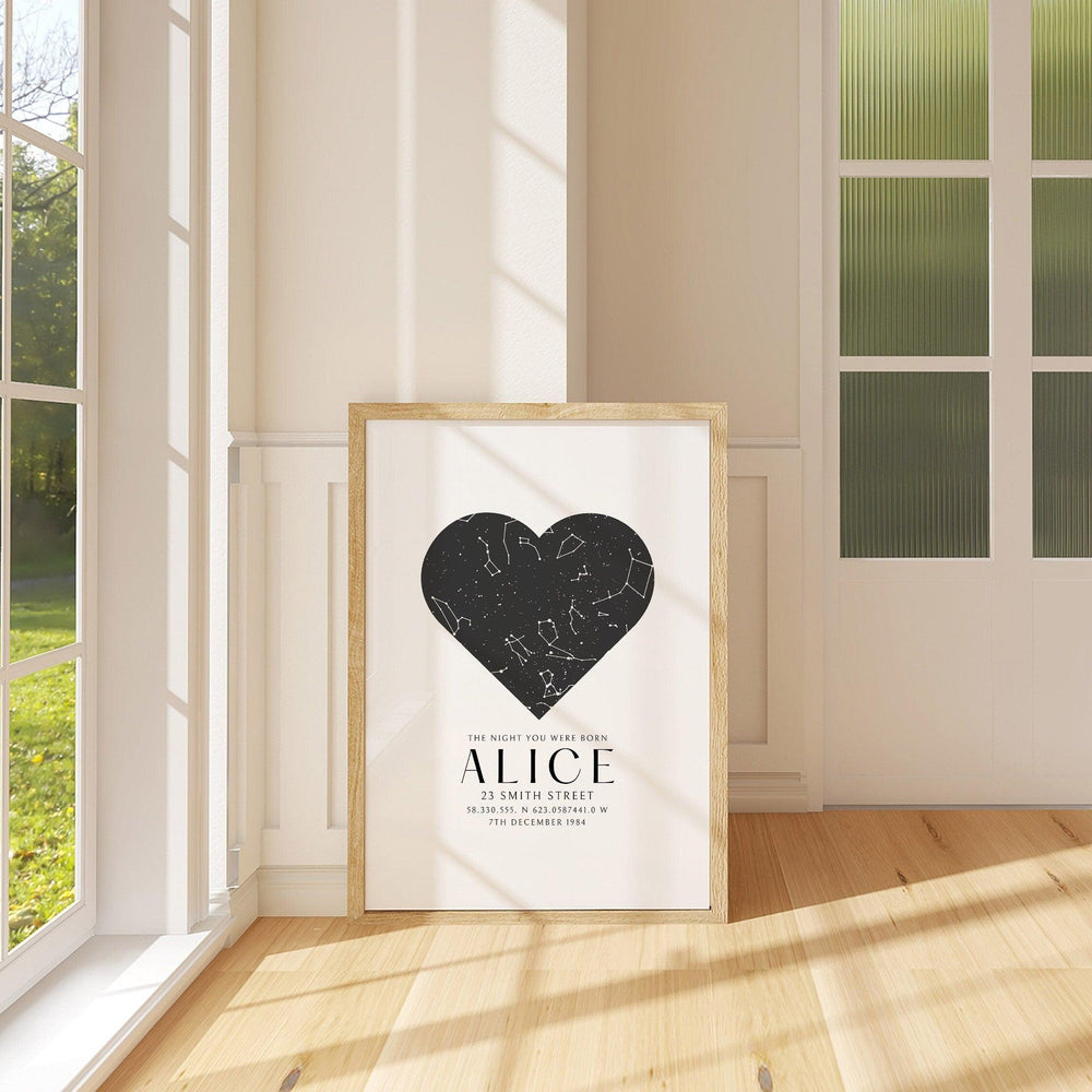 40th Birthday Gift, Star Map Print, The night you were born star map print, Star Map Gift for Birthday, Birthday Gifts for Him and Her, Map - Glam and Co 