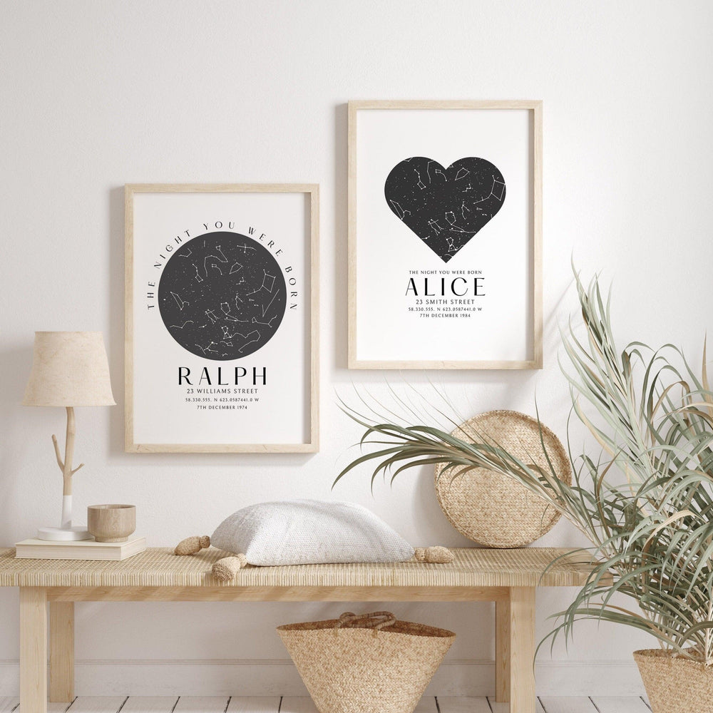 
                  
                    40th Birthday Gift, Star Map Print, 50th Birthday Gift, The night you were born star map print, Star Map Gift Birthday, Gifts Him and Her - Glam and Co 
                  
                