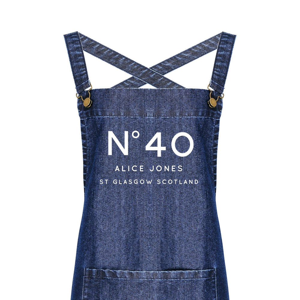 
                  
                    Personalised Denim Barista Style Apron | Birthday No. Aprons - Glam & Co Designs Ltd
                  
                