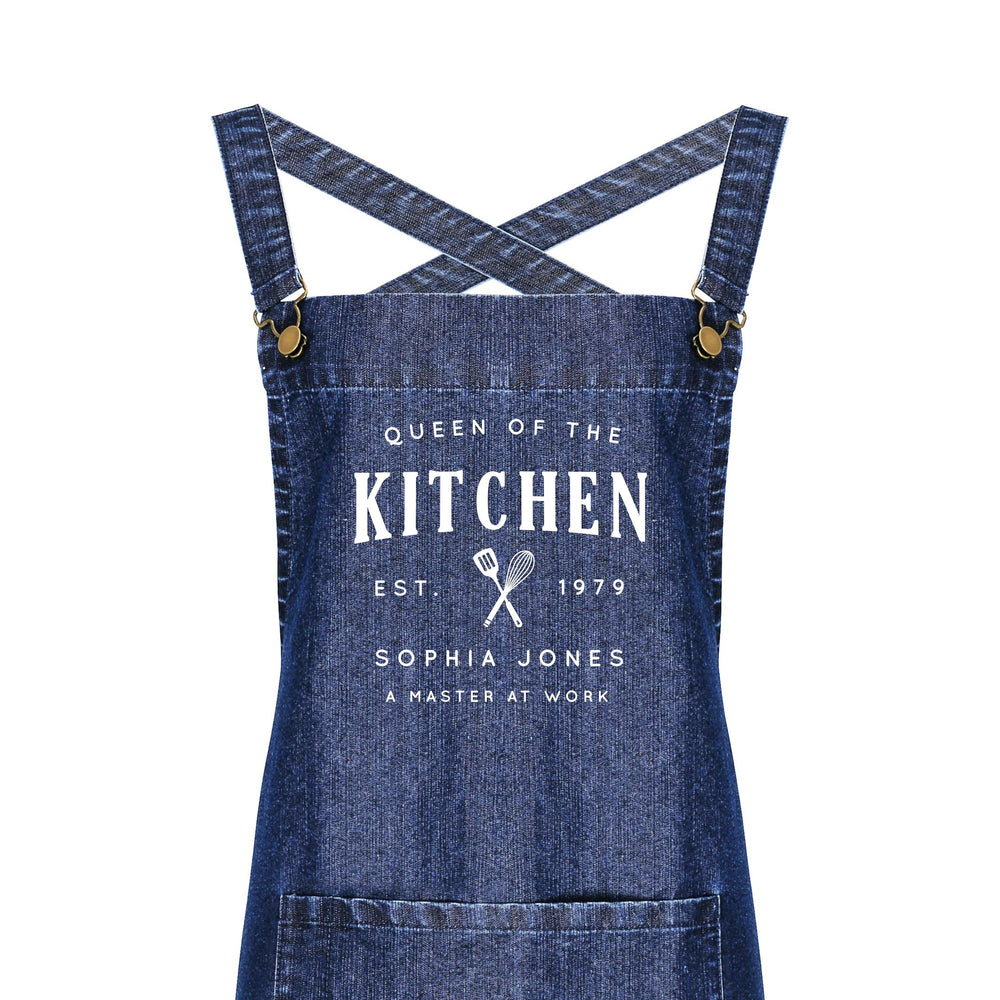 
                  
                    Personalised Barista Style Apron - Queen of the Kitchen - Glam & Co Designs Ltd
                  
                