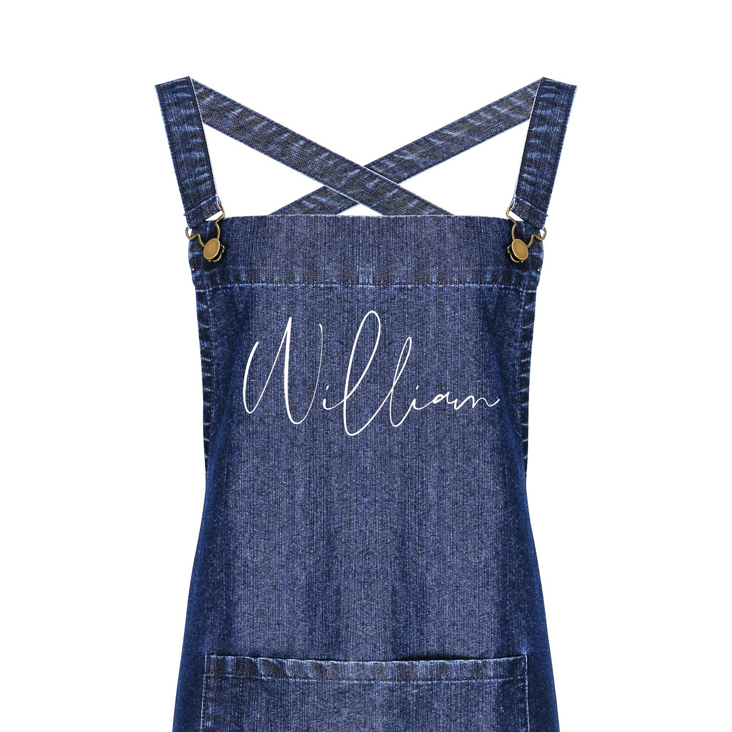 Personalised Denim Barista Style Apron | Aprons for Men and Women - Glam & Co Designs Ltd