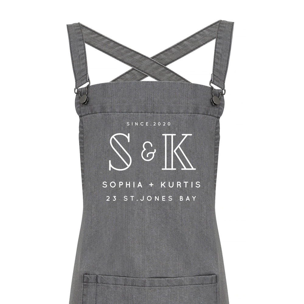 
                  
                    Personalised Denim Barista Style Apron | Aprons for Men and Women | His and Hers Aprons - Glam & Co Designs Ltd
                  
                