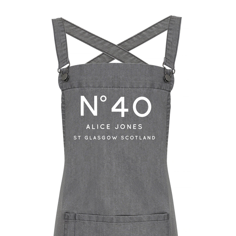 
                  
                    Personalised Denim Barista Style Apron | Birthday No. Aprons - Glam & Co Designs Ltd
                  
                