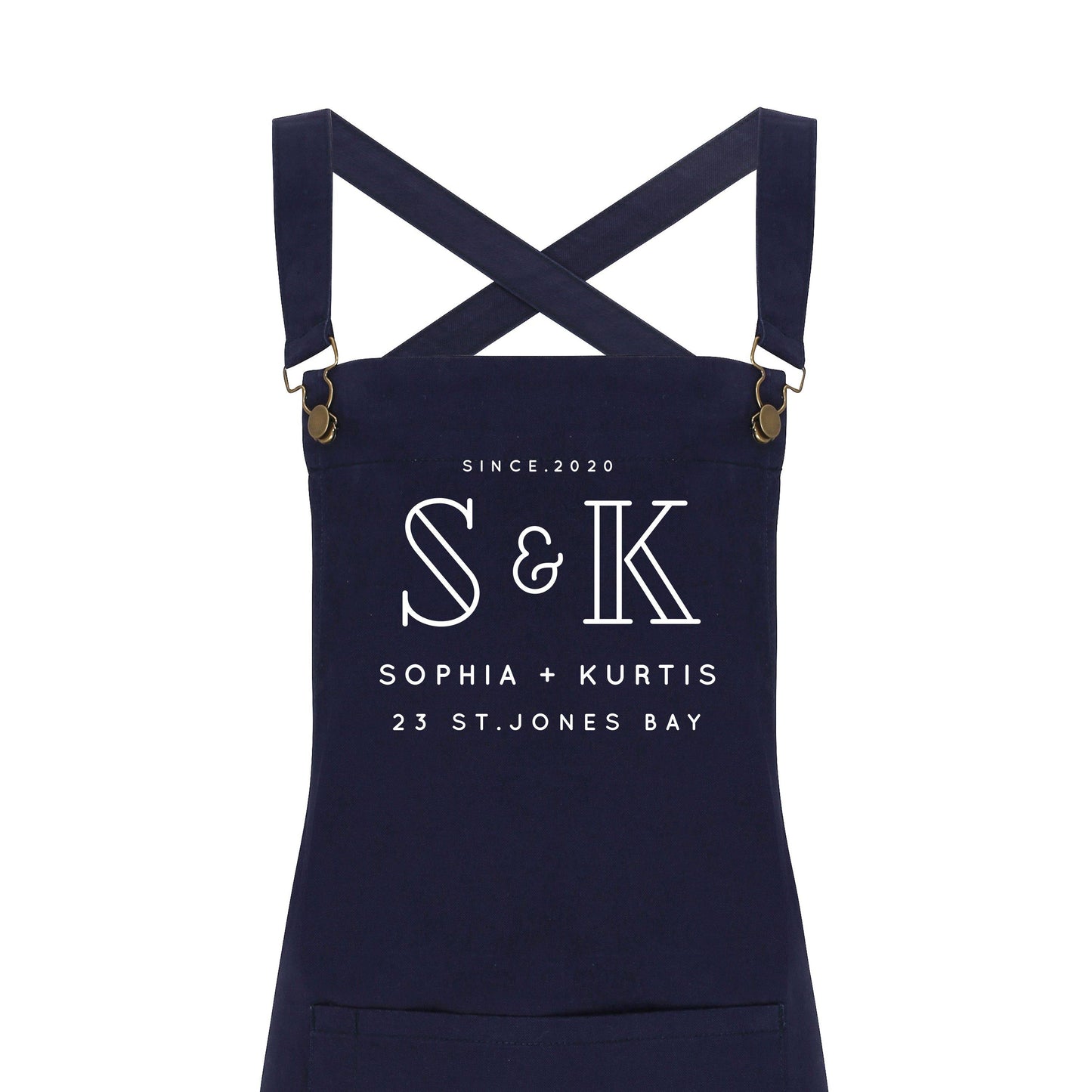 Personalised Denim Barista Style Apron | Aprons for Men and Women | His and Hers Aprons - Glam & Co Designs Ltd