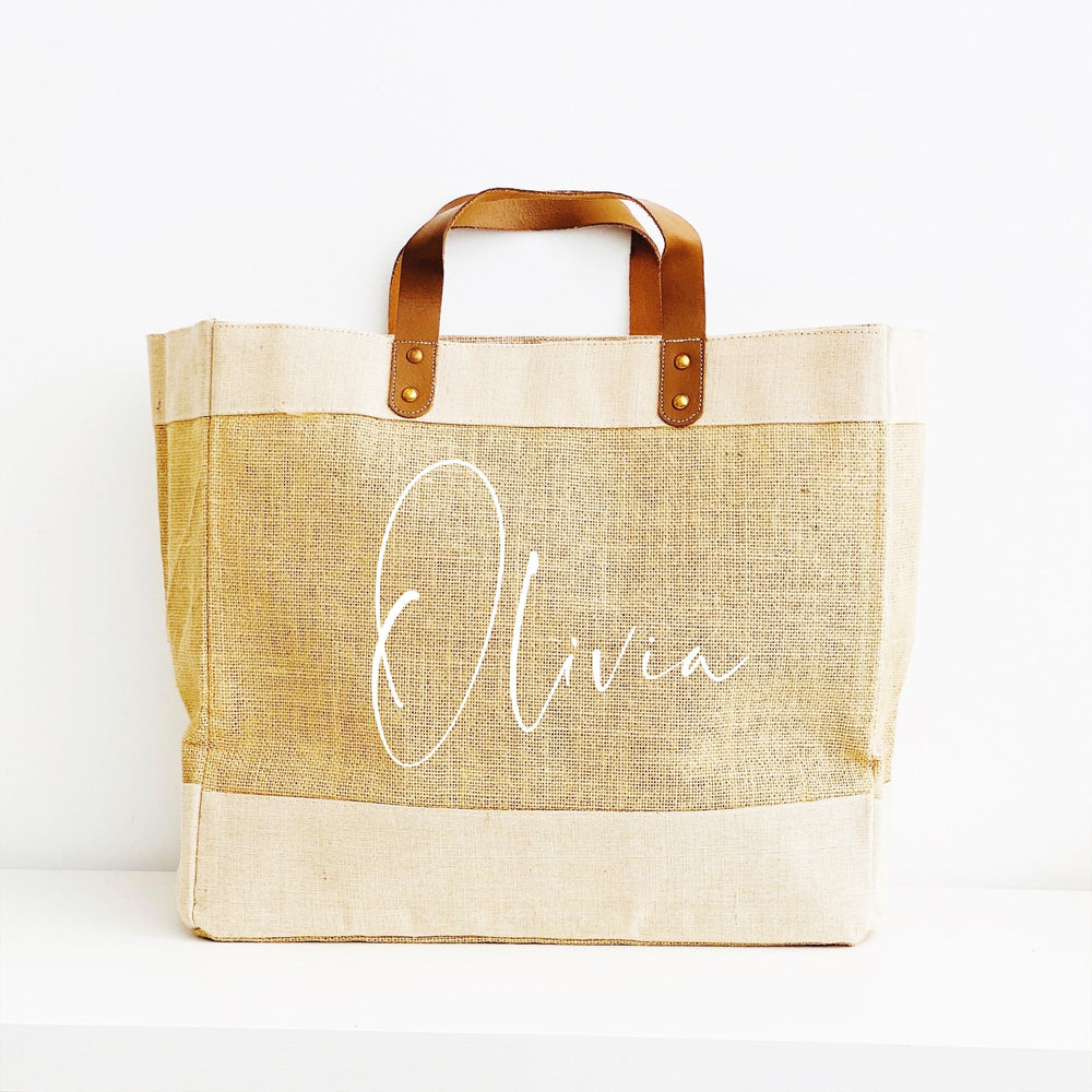 
                  
                    Personalised Jute Tote Bag | Custom Name - Glam and Co 
                  
                