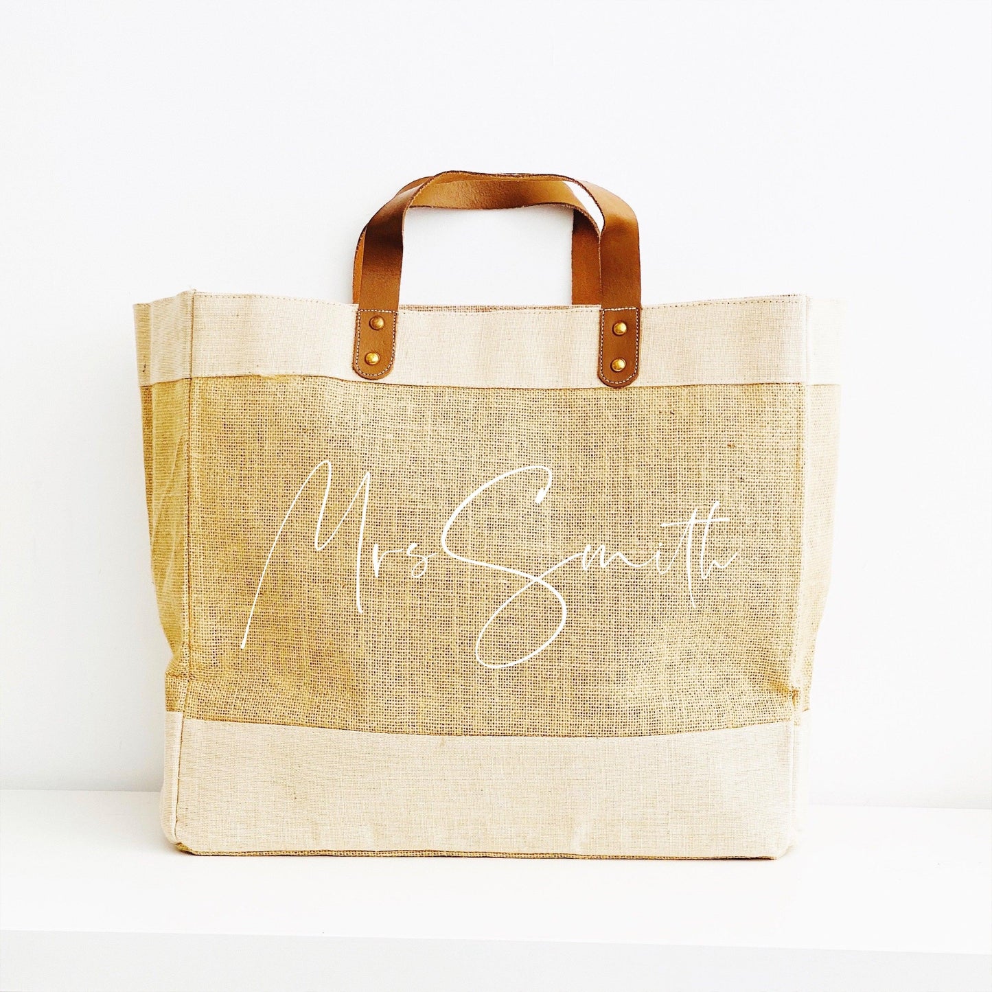 Personalised Jute Tote Bag - Mrs Bag - Glam & Co Designs Ltd