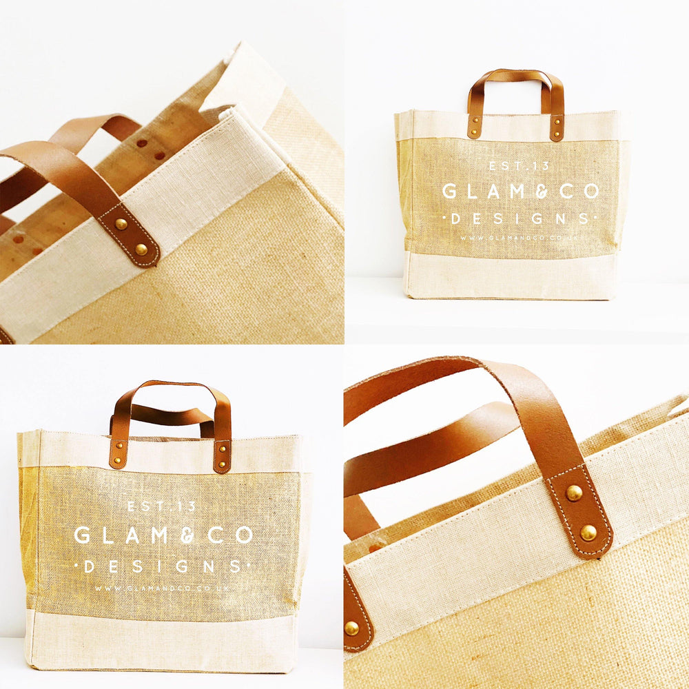 
                  
                    Personalised Jute Tote Bag - No 50 - Glam and Co 
                  
                